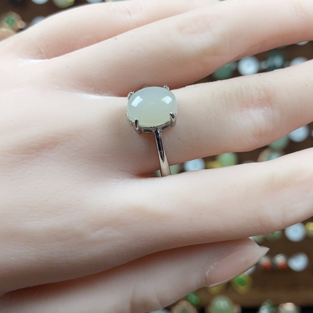 和田玉（白玉）戒指合金