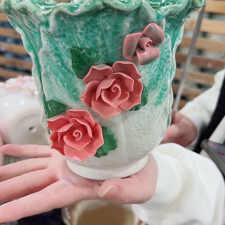 有孔.凑满10元发货多肉陶瓷花盆！