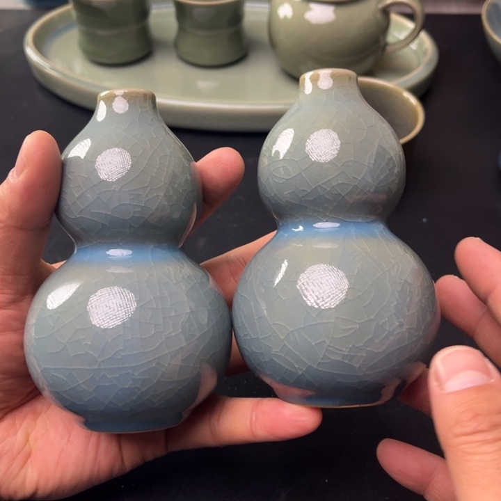 摆件葫芦花瓶一对福利