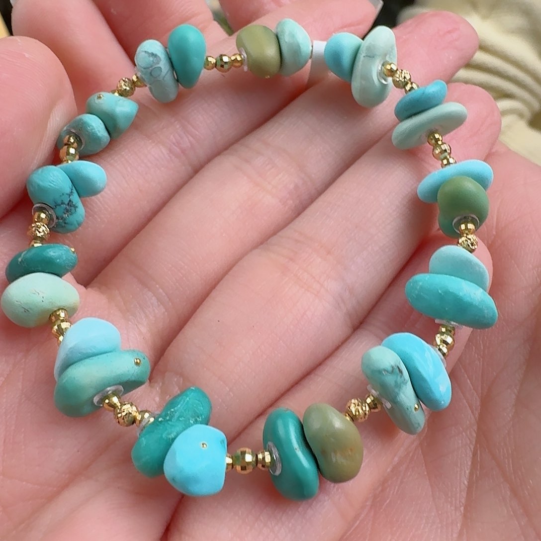 绿松石珠宝奇石18K金镶嵌