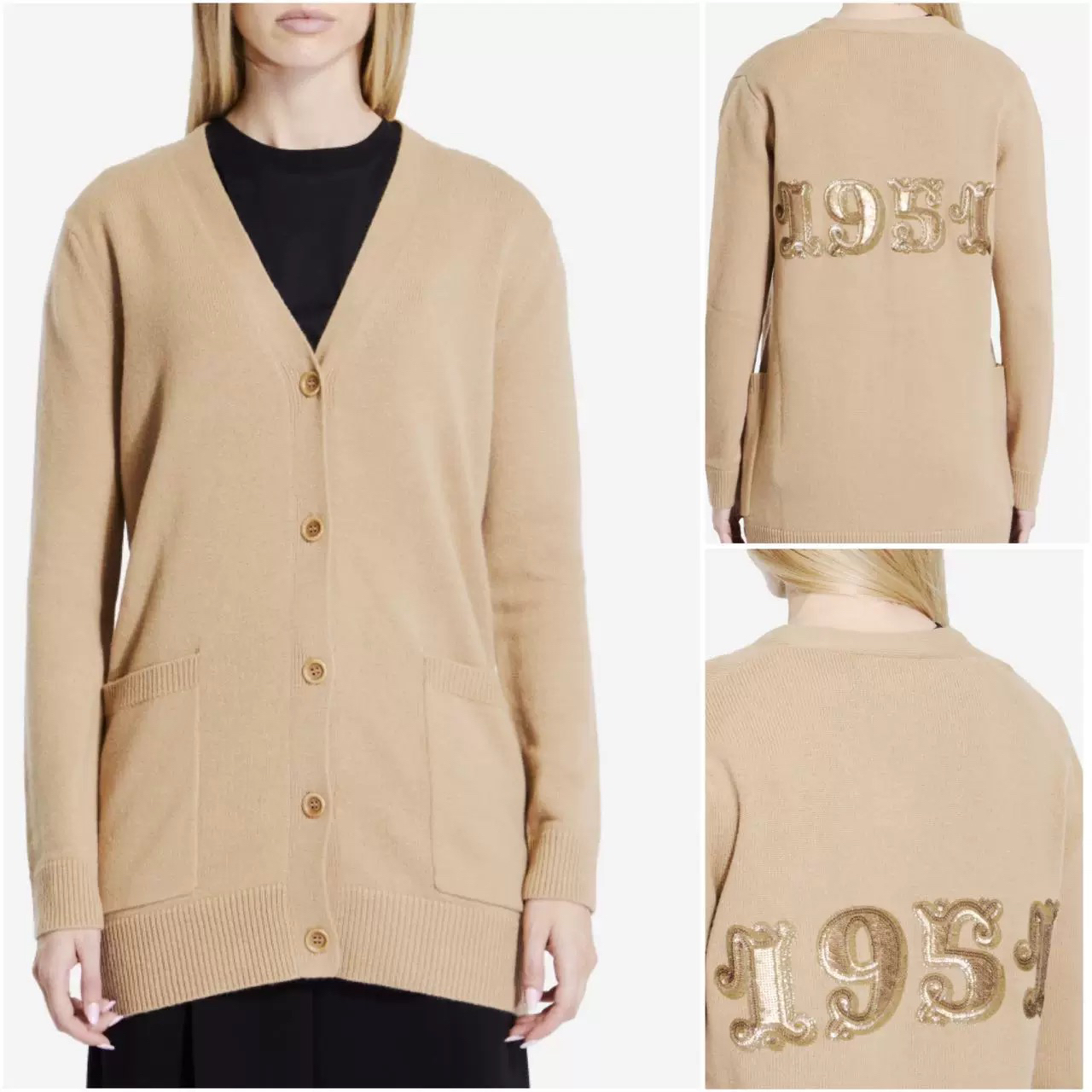 未使用 MaxMara 白标主线 villar 1951柔软羊绒羊毛圆领针织开衫 
