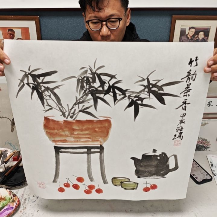 国画贾海瑞老师现场定制