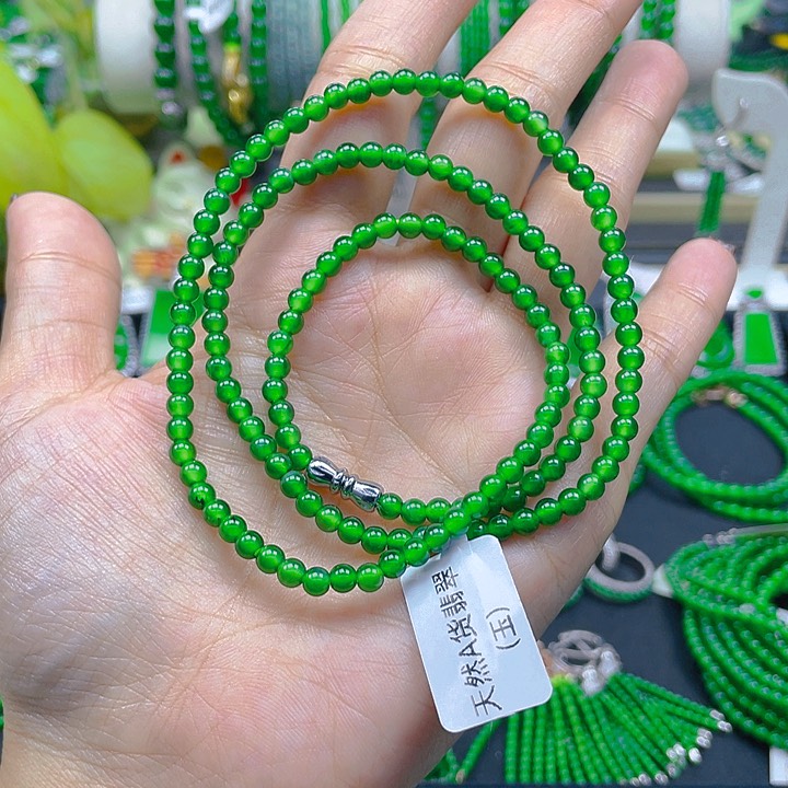 翡翠颈饰未镶嵌圆珠项链4