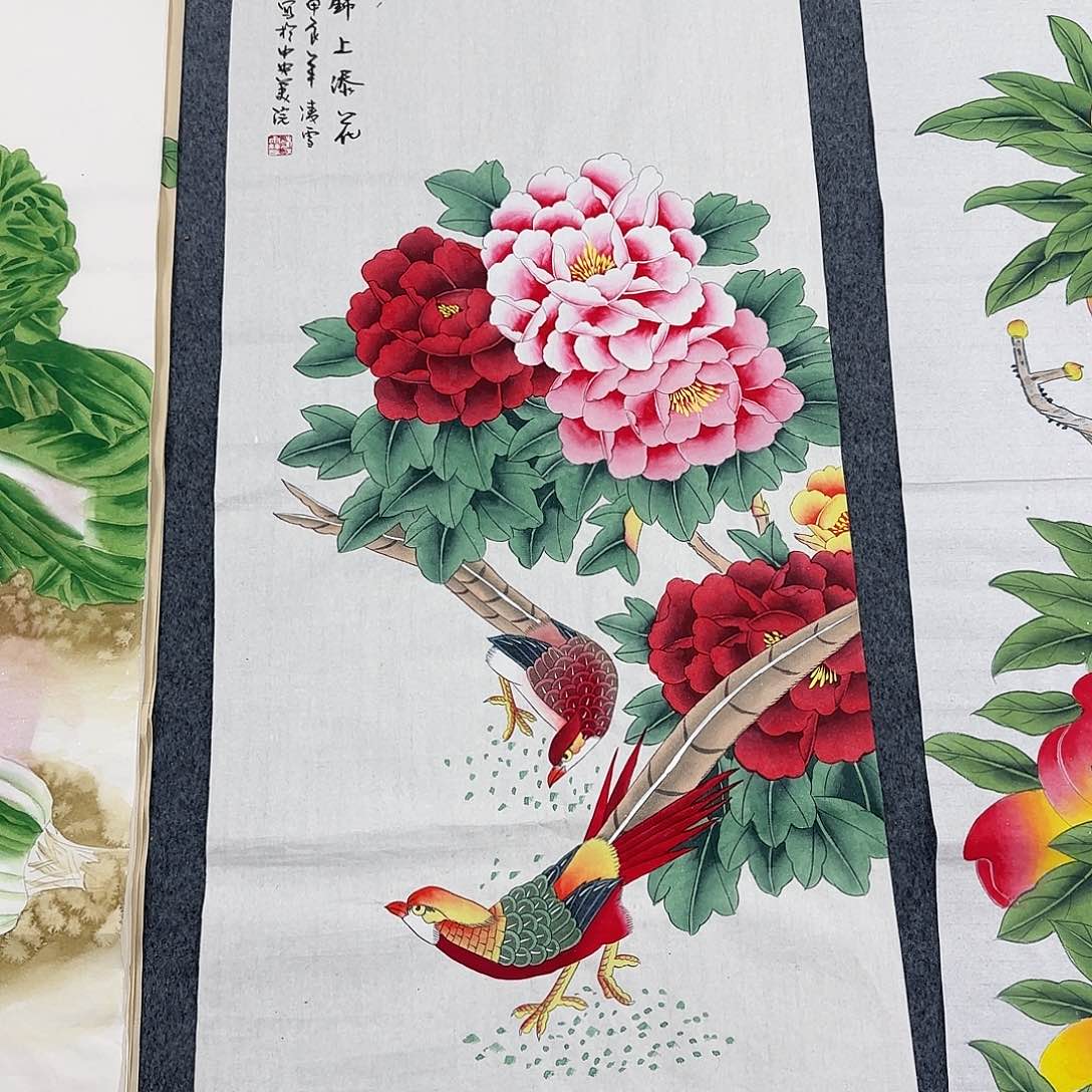 国画尺寸50X100手绘作品 