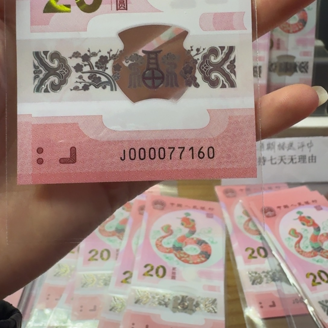 塑料蛇年纪念钞J000077160