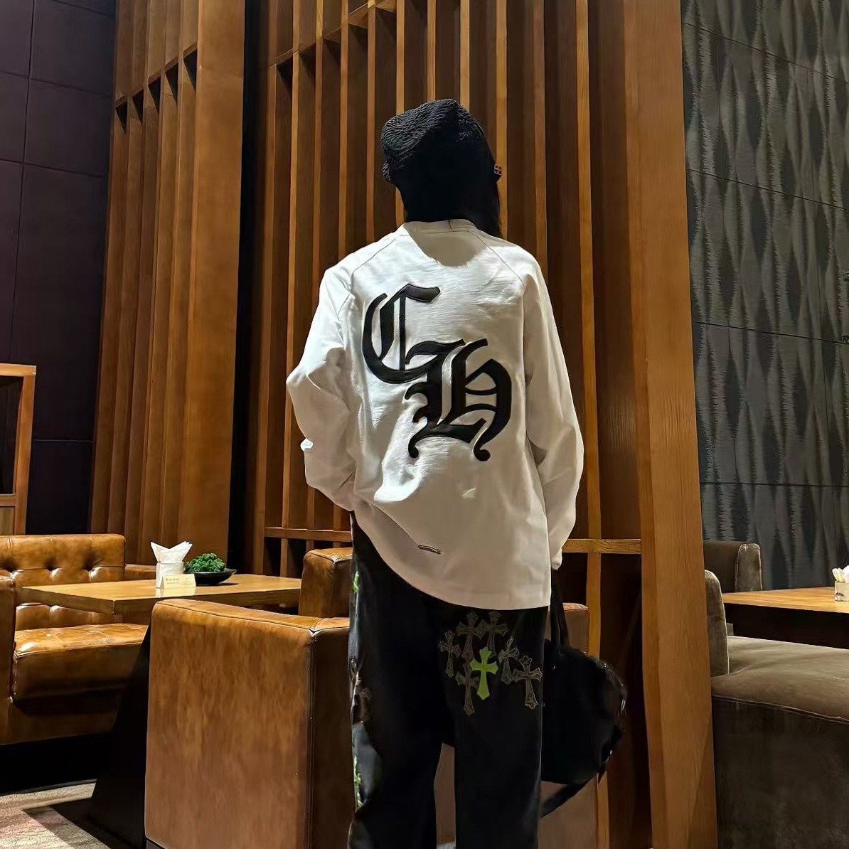 2573梵文25ss新款长袖T恤时尚百搭高端轻奢款（男女同款）