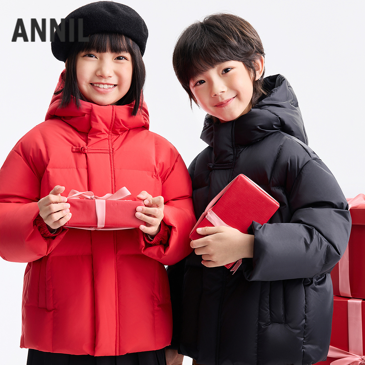 男女童短款羽绒服冬季新款安奈儿童装EM545640
