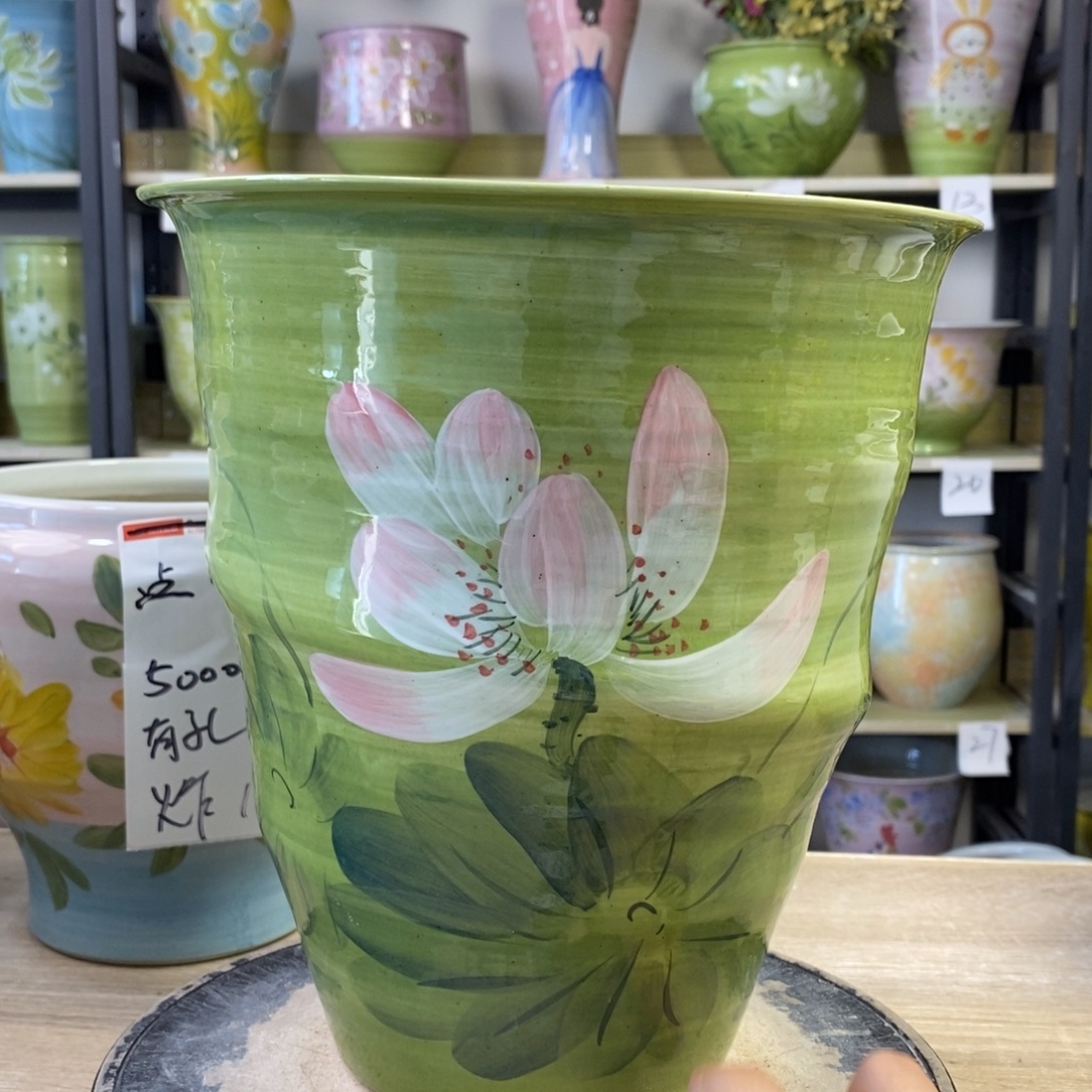 景德镇手绘陶瓷花盆