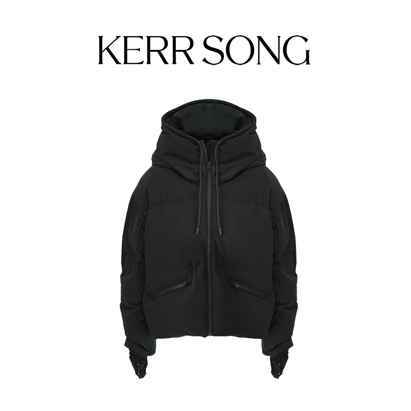 ChuYouMan初有熳【黑金派对】冬季新款时尚气质保暖鹅绒服连帽外套