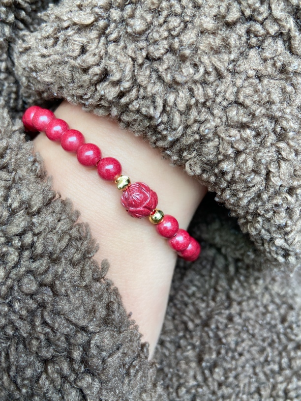 含辰砂工艺品高品质朱砂手链紫金砂莲花上岸手串礼物