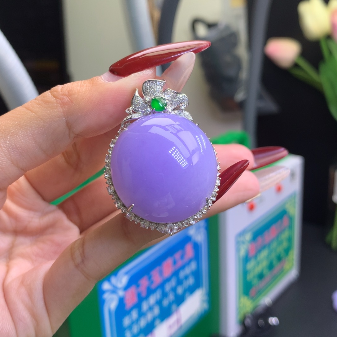 翡翠颈饰18K金镶嵌C****洁天然