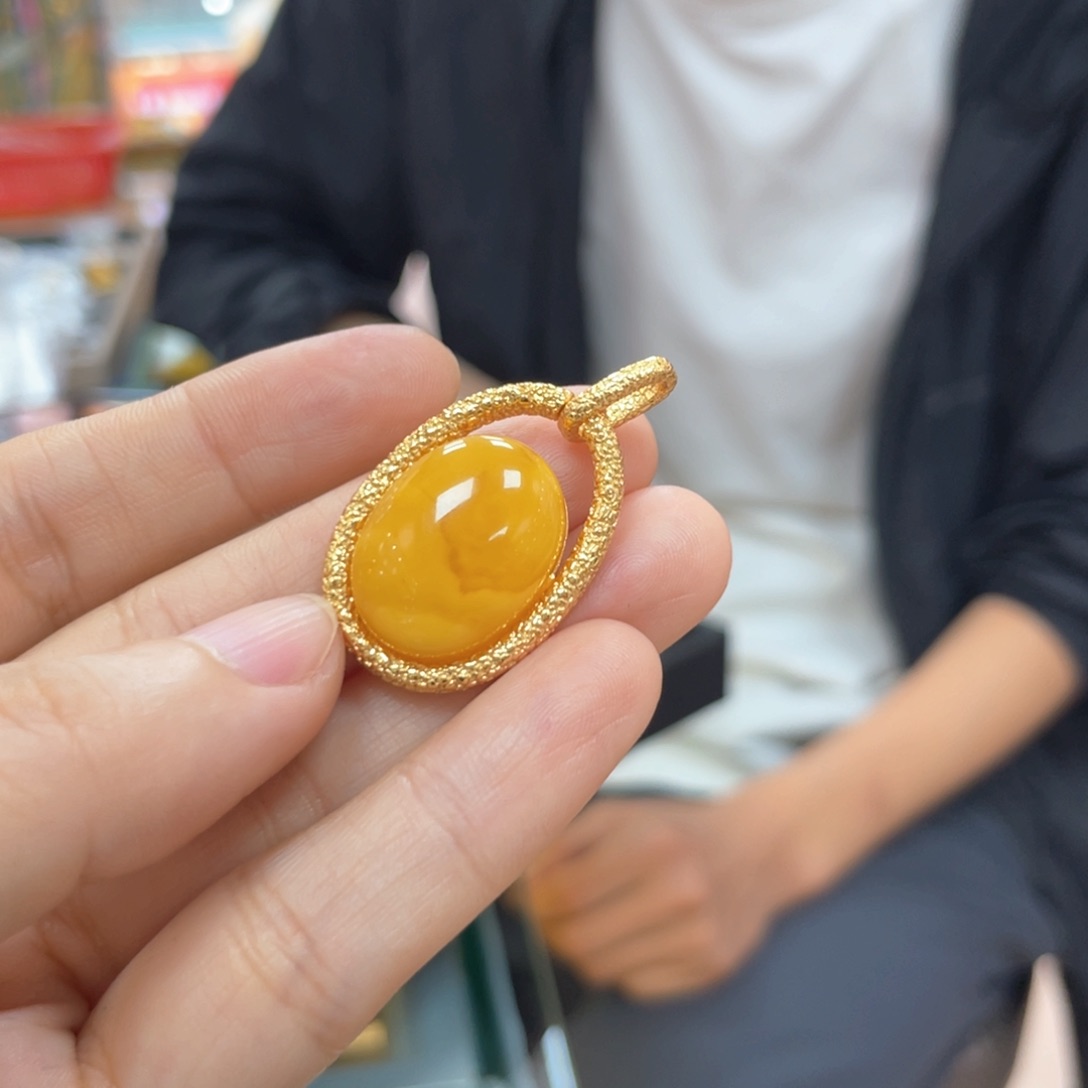 银S925镶嵌颈饰蜜蜡