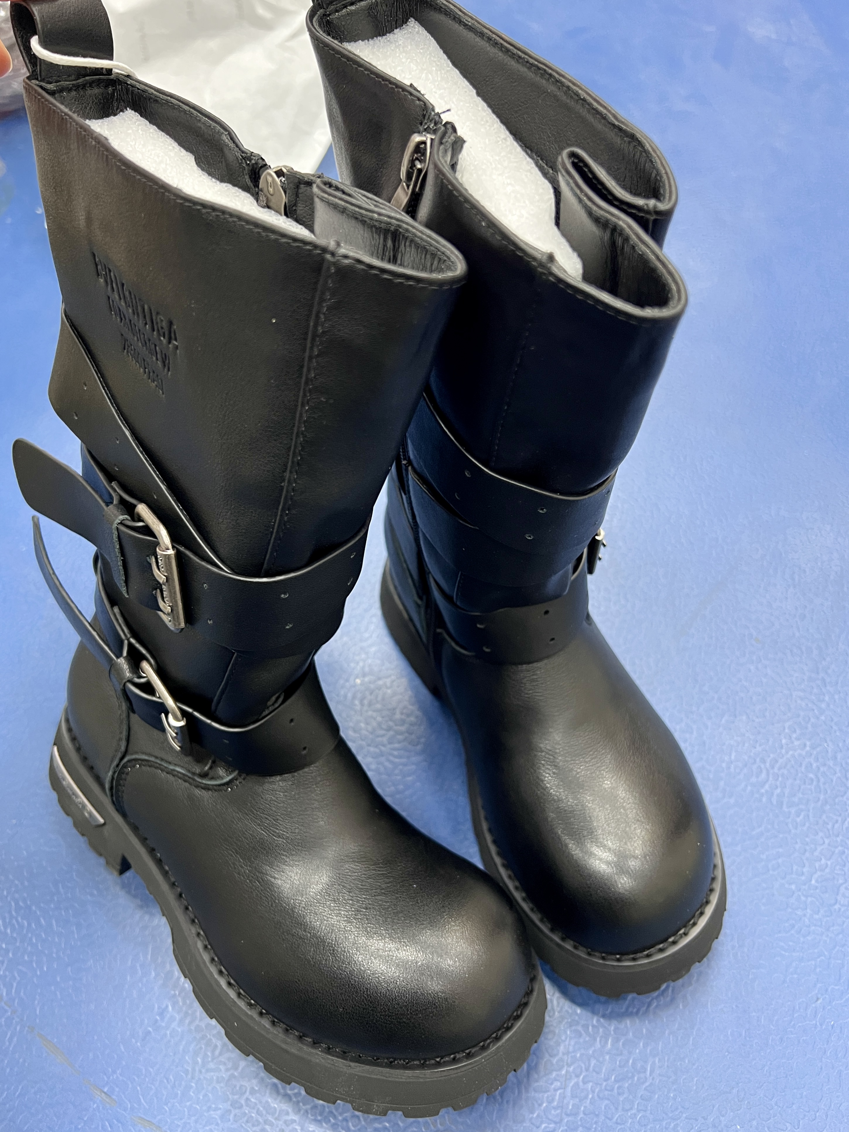 秋冬女靴雪地靴长靴厚底时装靴加绒高筒冬季百搭时尚黑色牛牛真皮