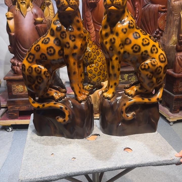 老***四香樟木香樟木豹子一对