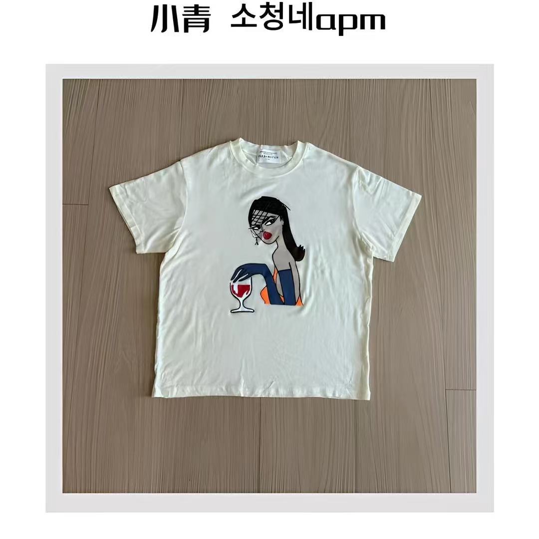韩国东大门 TR/红酒杯女士糯糯面膜T恤