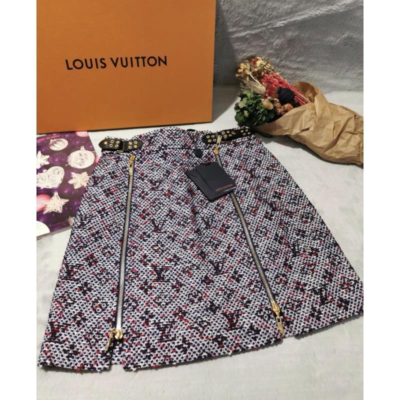 95新 LouisVuitton/路易威登  pp425 满logo粗花呢老花半裙 36码