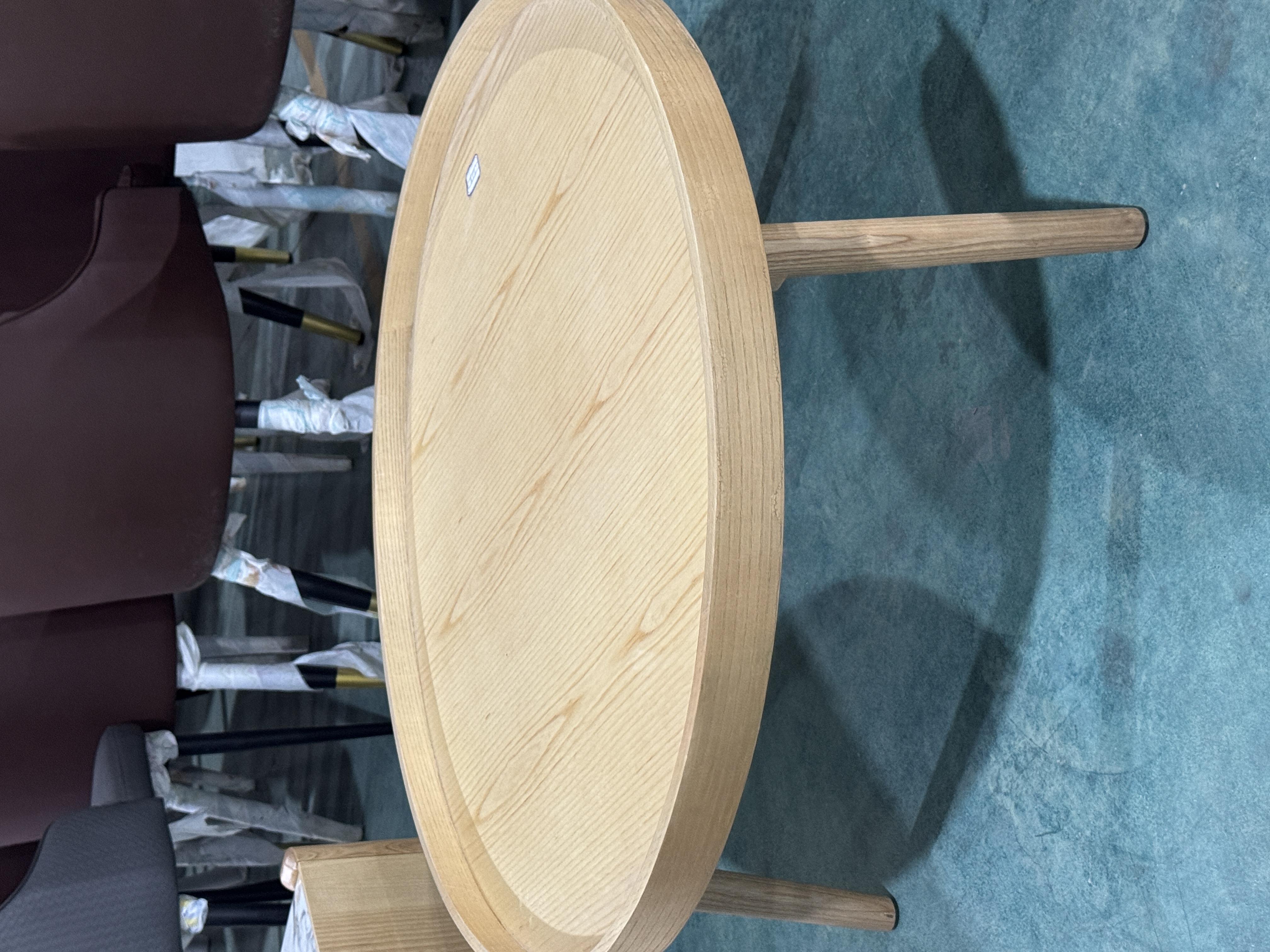 K  茶几 81*81*0.37  白蜡木 样品 微瑕