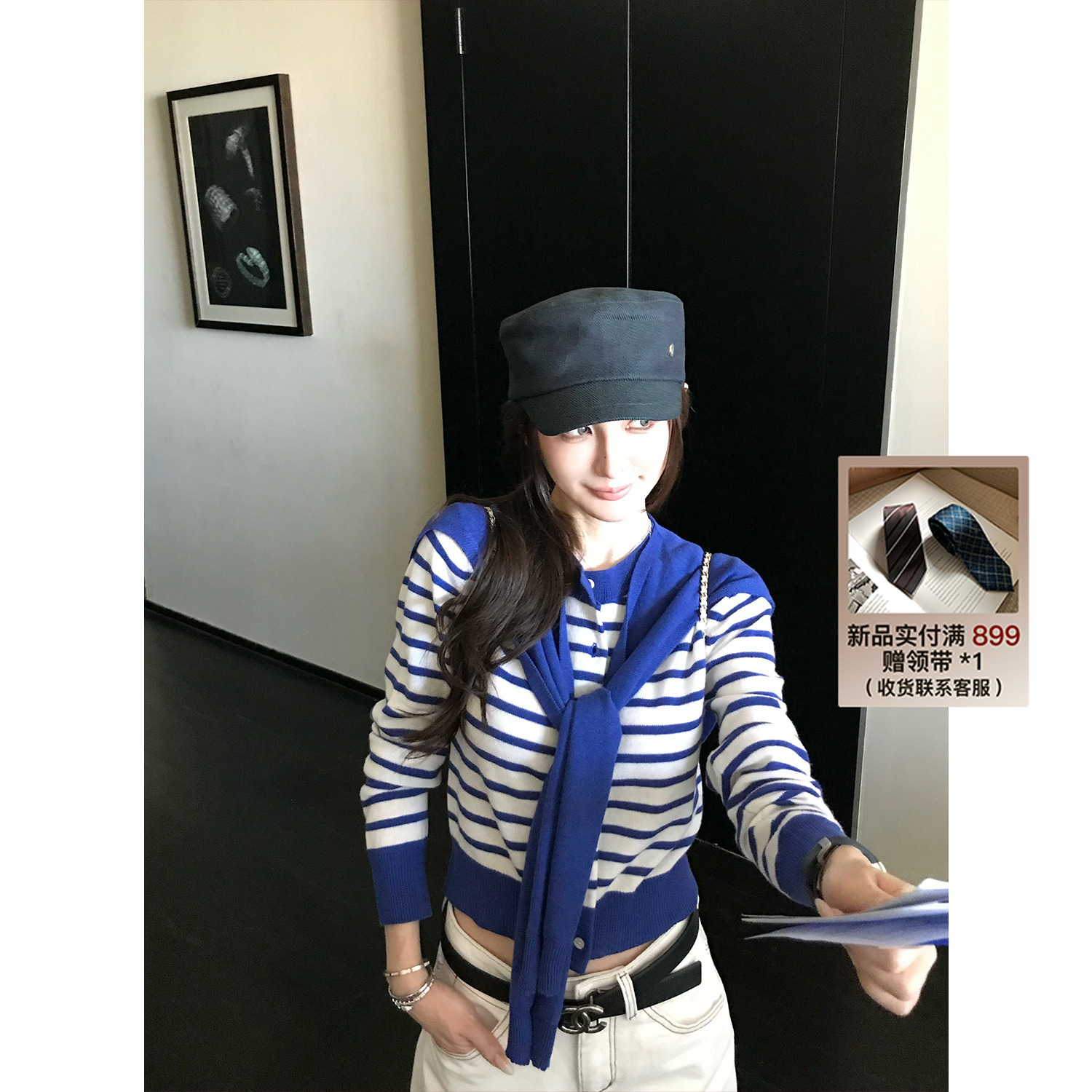 SKK"Miu系时髦er"重工100羊毛纱~高质感极简老钱风毛织开衫/披肩