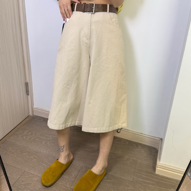 夏季纯色水洗休闲气质七分牛仔裤宽松显瘦直筒阔腿裤时尚百搭