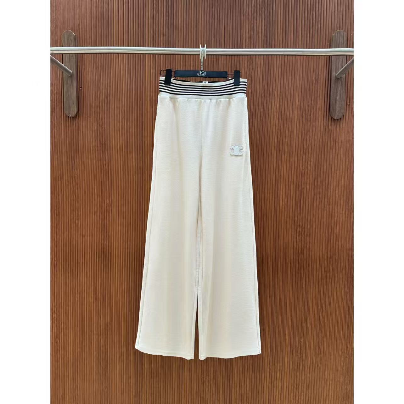 JISI 高腰条纹直筒阔腿长裤-KZ25789