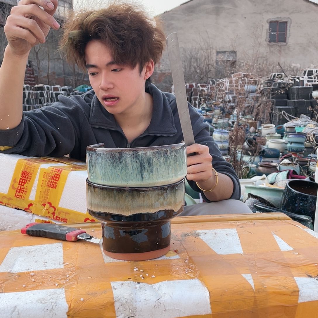无铅玻璃宜兴紫砂花盆
