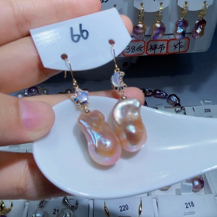 淡水珍珠耳饰银S925镶嵌宝***?