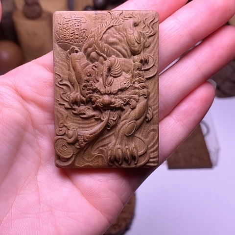 檀香木吊坠檀香貔貅无事牌