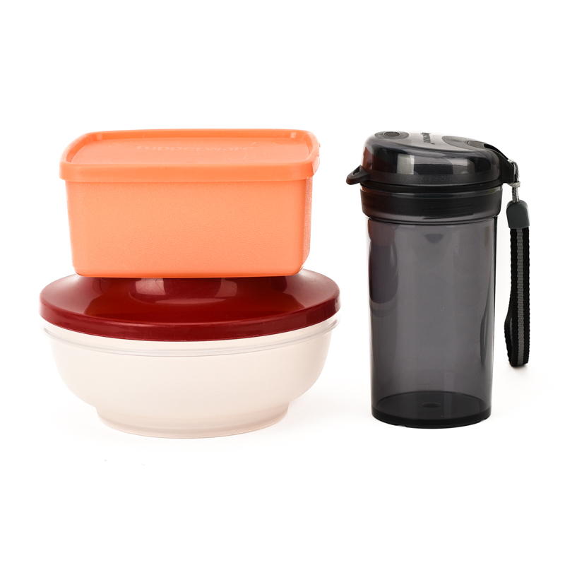特百惠750ml美食套碗水杯套装 上班族学生便携午餐便当盒保鲜盒