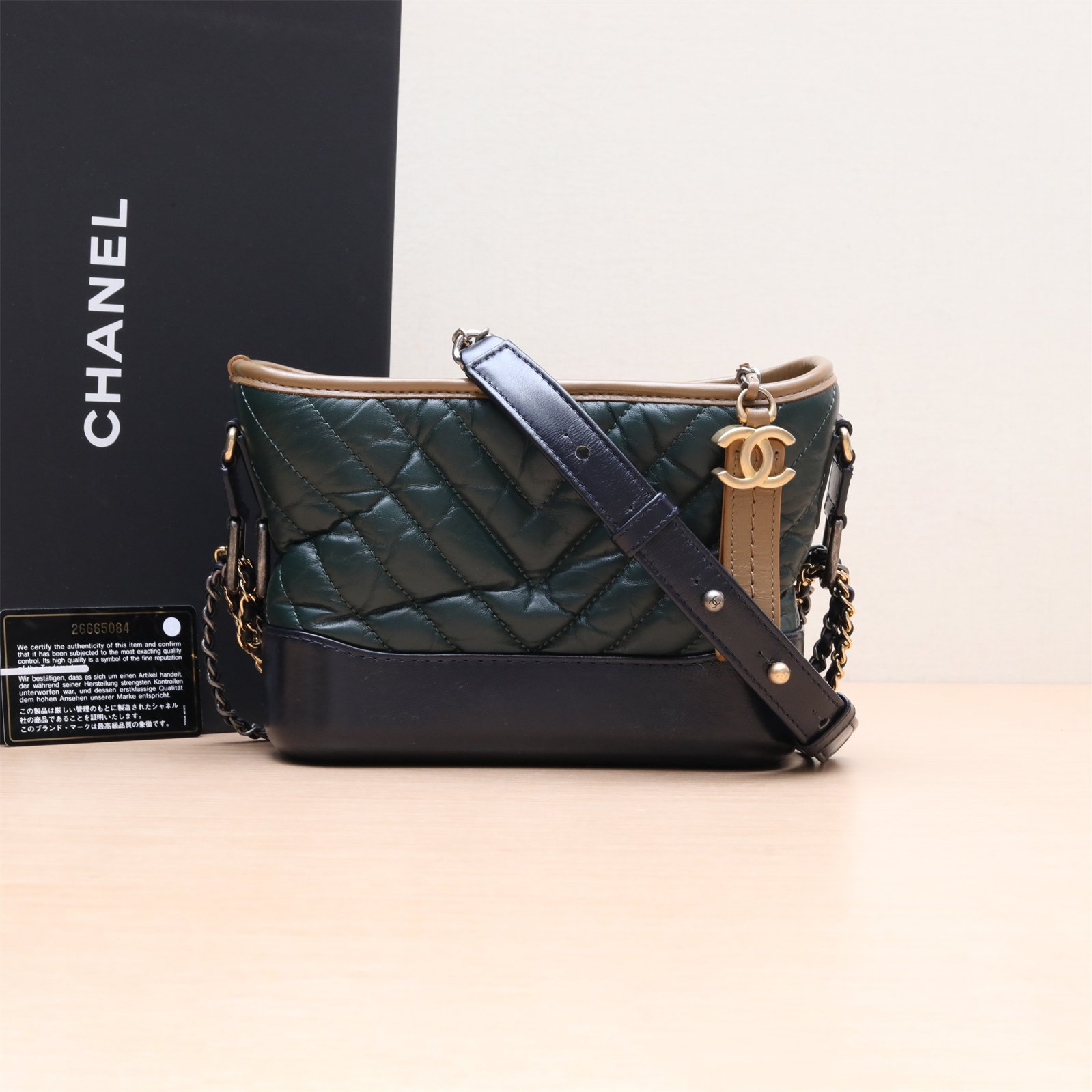 95新 Chanel/香奈儿 小花佳珊P204301344 流浪包 小号 V纹 26开