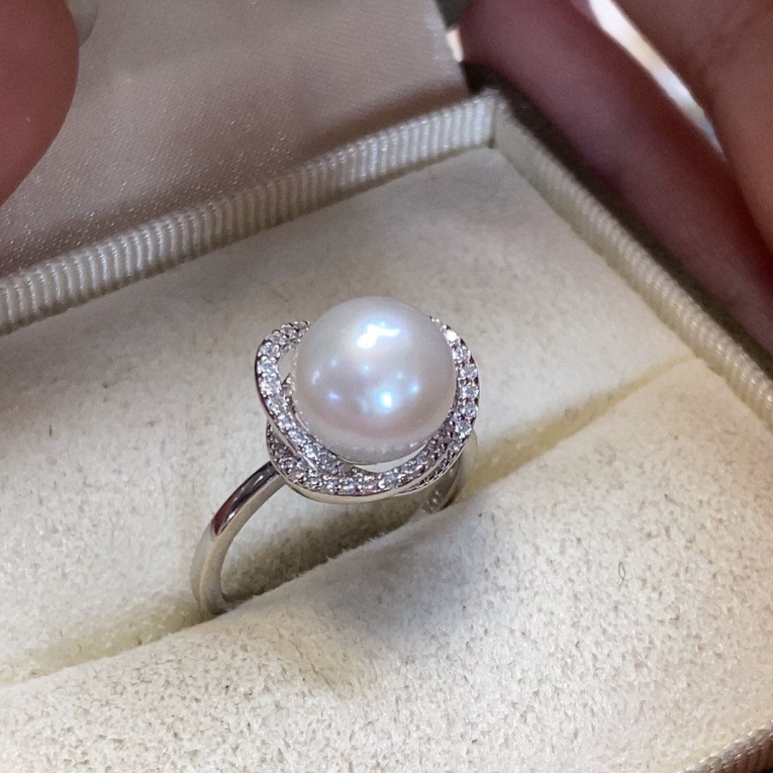 淡水珍珠戒指银S925镶嵌