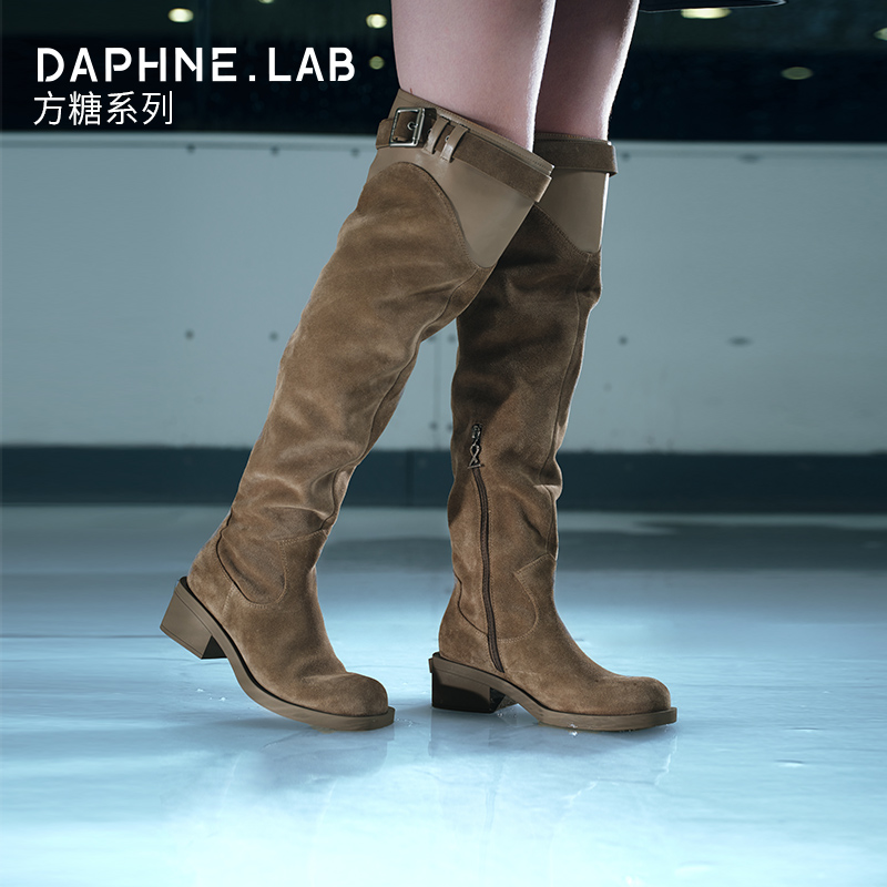 【宋妍霏同款】DAPHNE LAB方糖靴厚底增高个性骑士长靴
