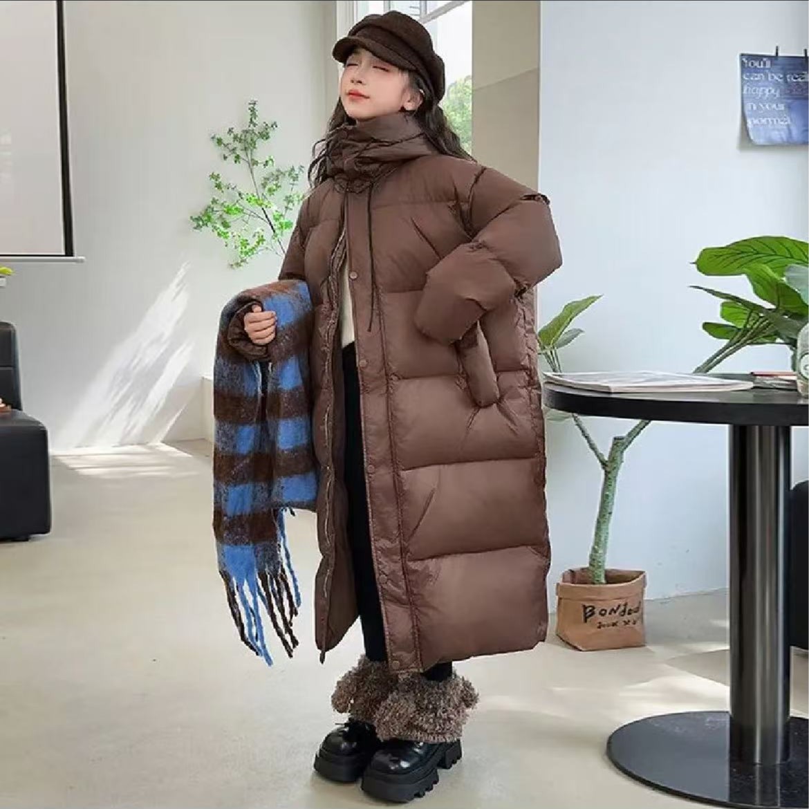 412053《现》优选韩版儿童休闲百搭时尚连帽羽绒服