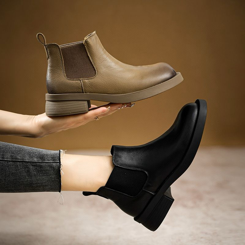 断码清货！26856 头层牛皮短靴单靴