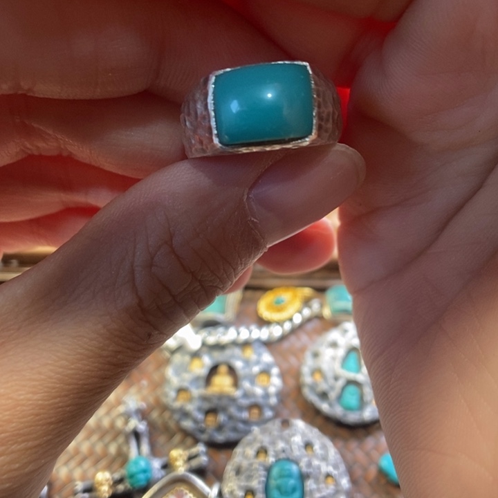 绿松石戒指银S925镶嵌