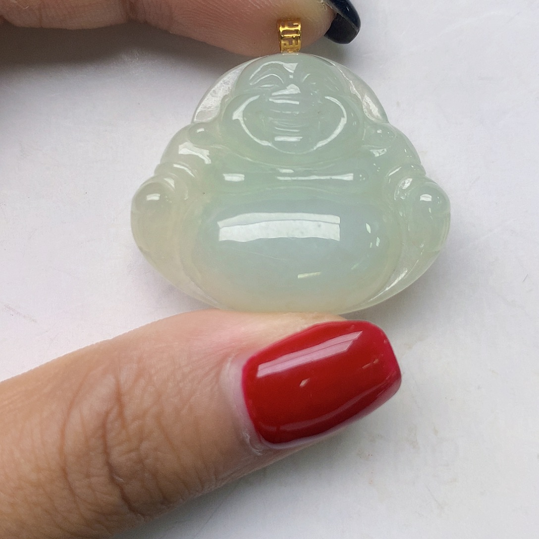 翡翠18K金镶嵌颈饰天然翡翠
