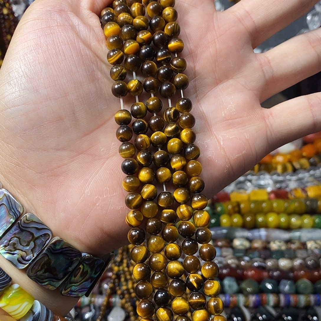 石英质玉未镶嵌，A品虎眼6mm，