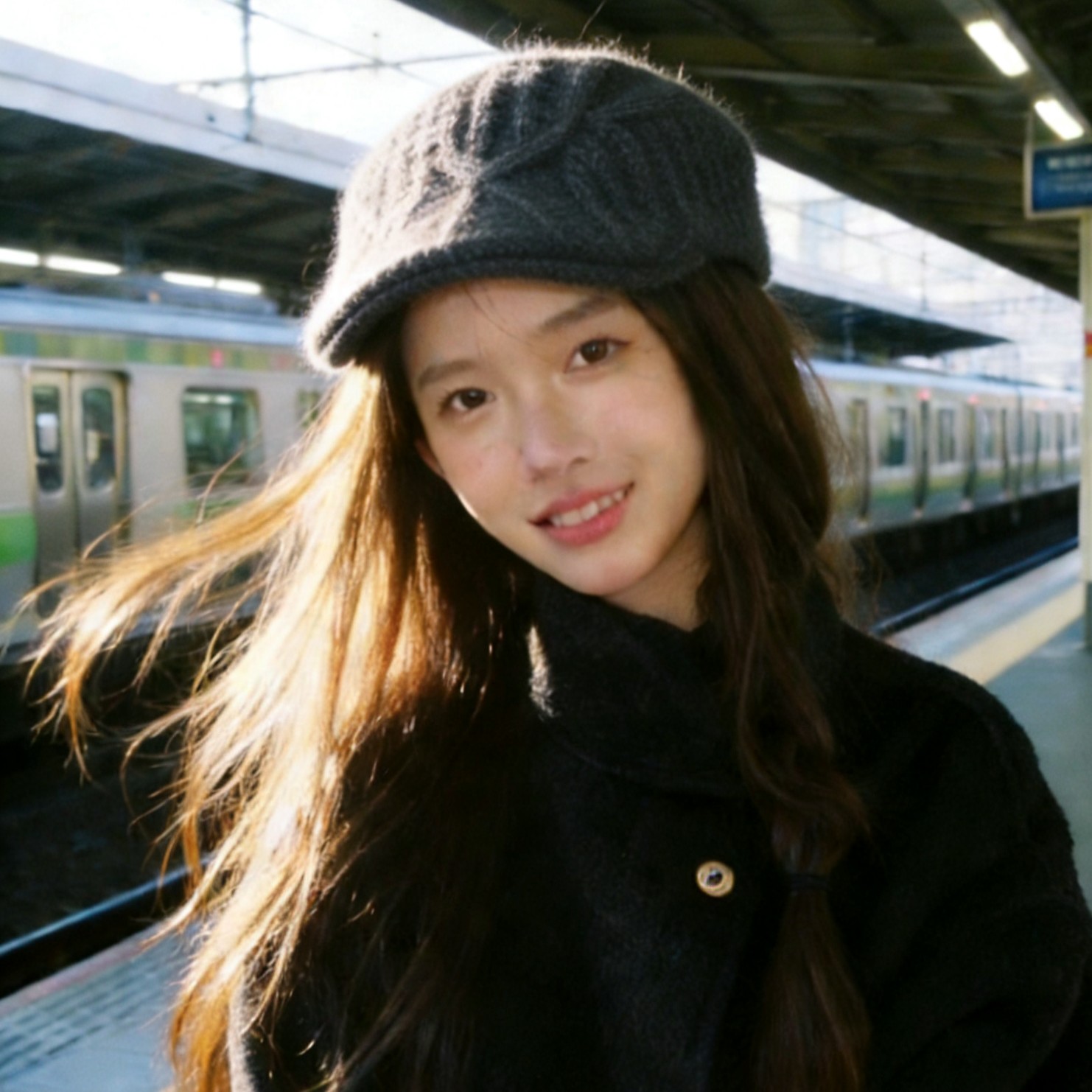 鸭舌帽亮丝绒毛线材料包手工编织钩帽针织diy帽子材料包（非成品）