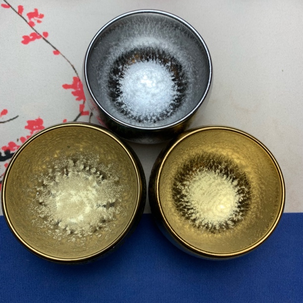 【七彩金银色传说皇杰盏杯】高端茶器主人杯建盏茶杯3只装