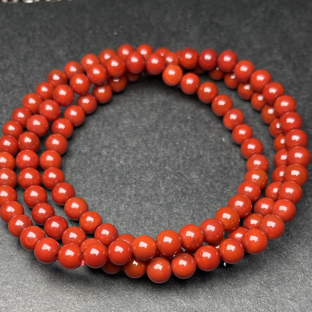 川料圆珠108颗6mm满肉凉山柿子红
