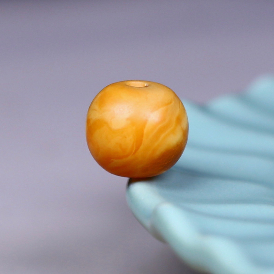 12.5mm老蜡老型单珠，鼓珠 风化纹清晰、年份感细节非常到位