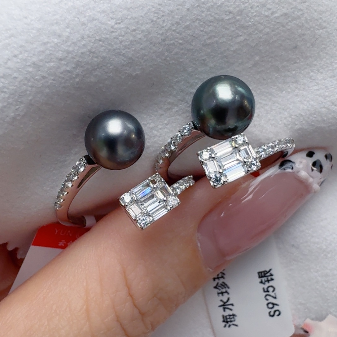 银S925镶嵌海水珍珠戒指@@nn131多样性发其一