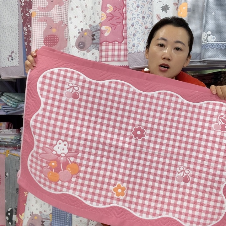 棉特价粉色小格子纯棉