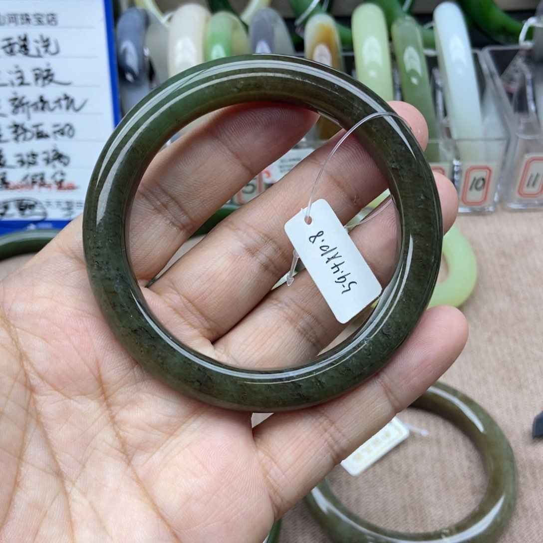 和田玉手镯未镶嵌叶*秋