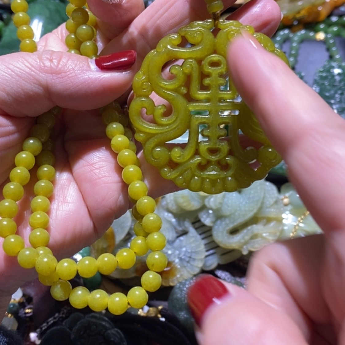 【闪购商品】岫玉毛衣链未镶嵌