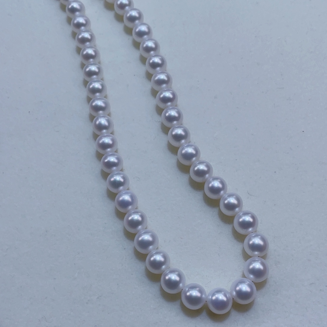 淡水珍珠银S925镶嵌颈饰冷白极光7-8m