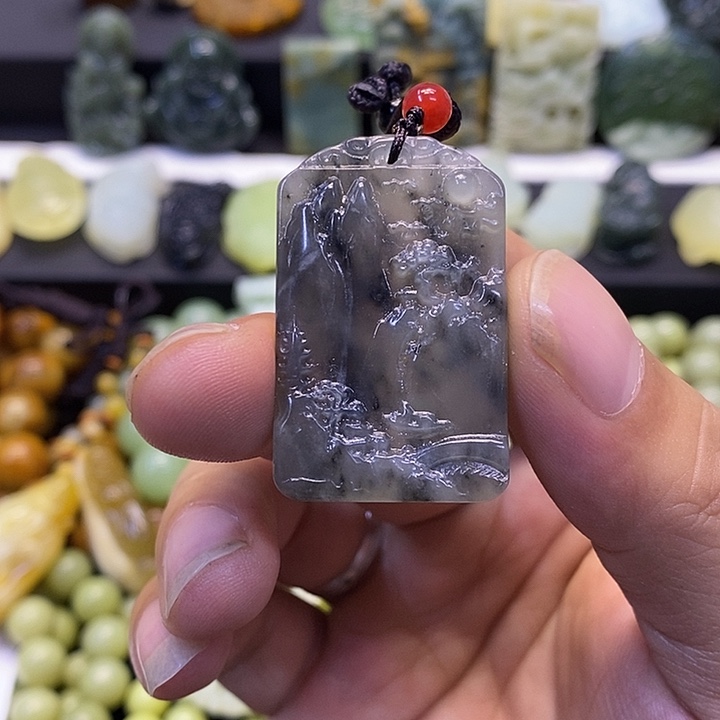 蛇纹石玉合金颈饰