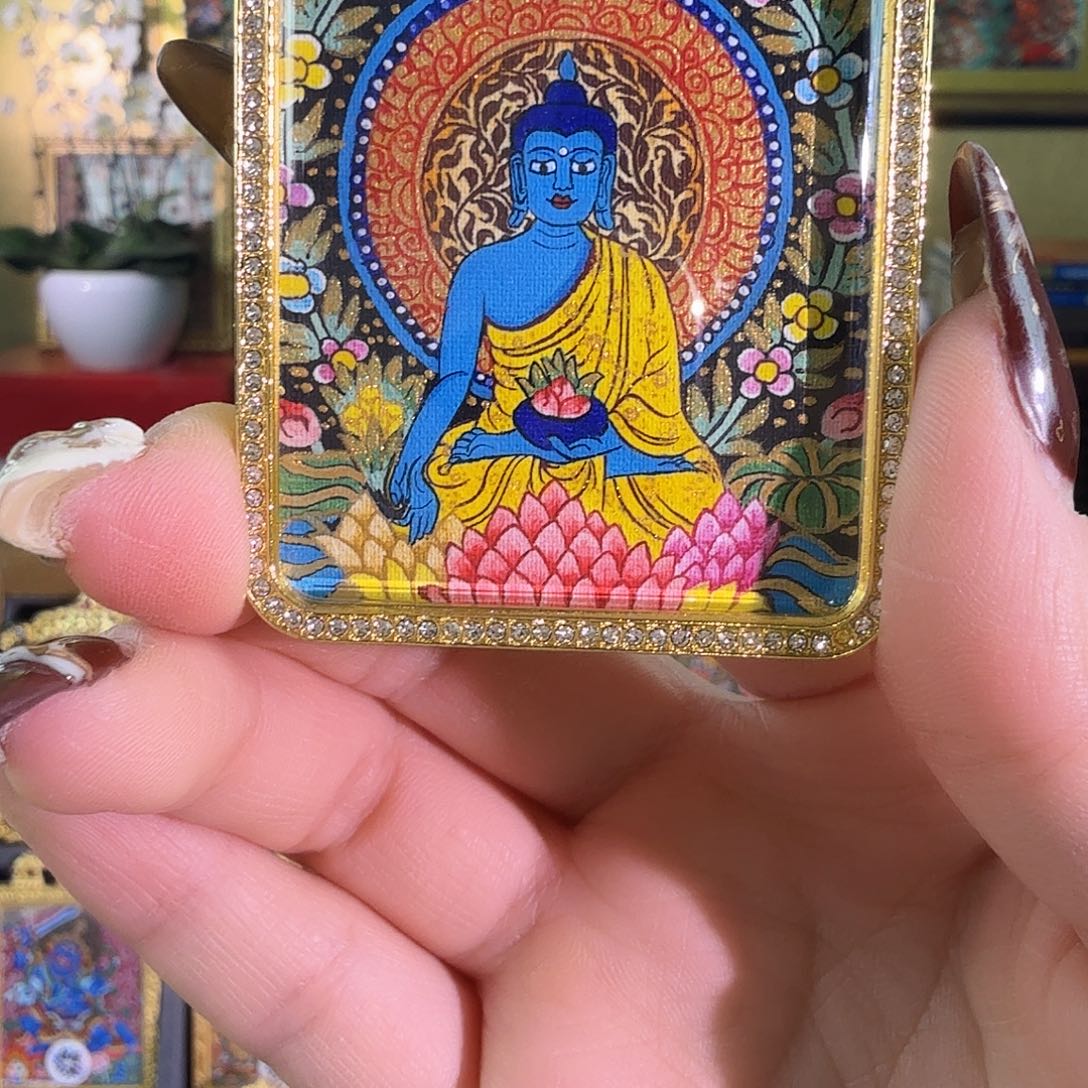 吊坠药师纯手绘唐卡