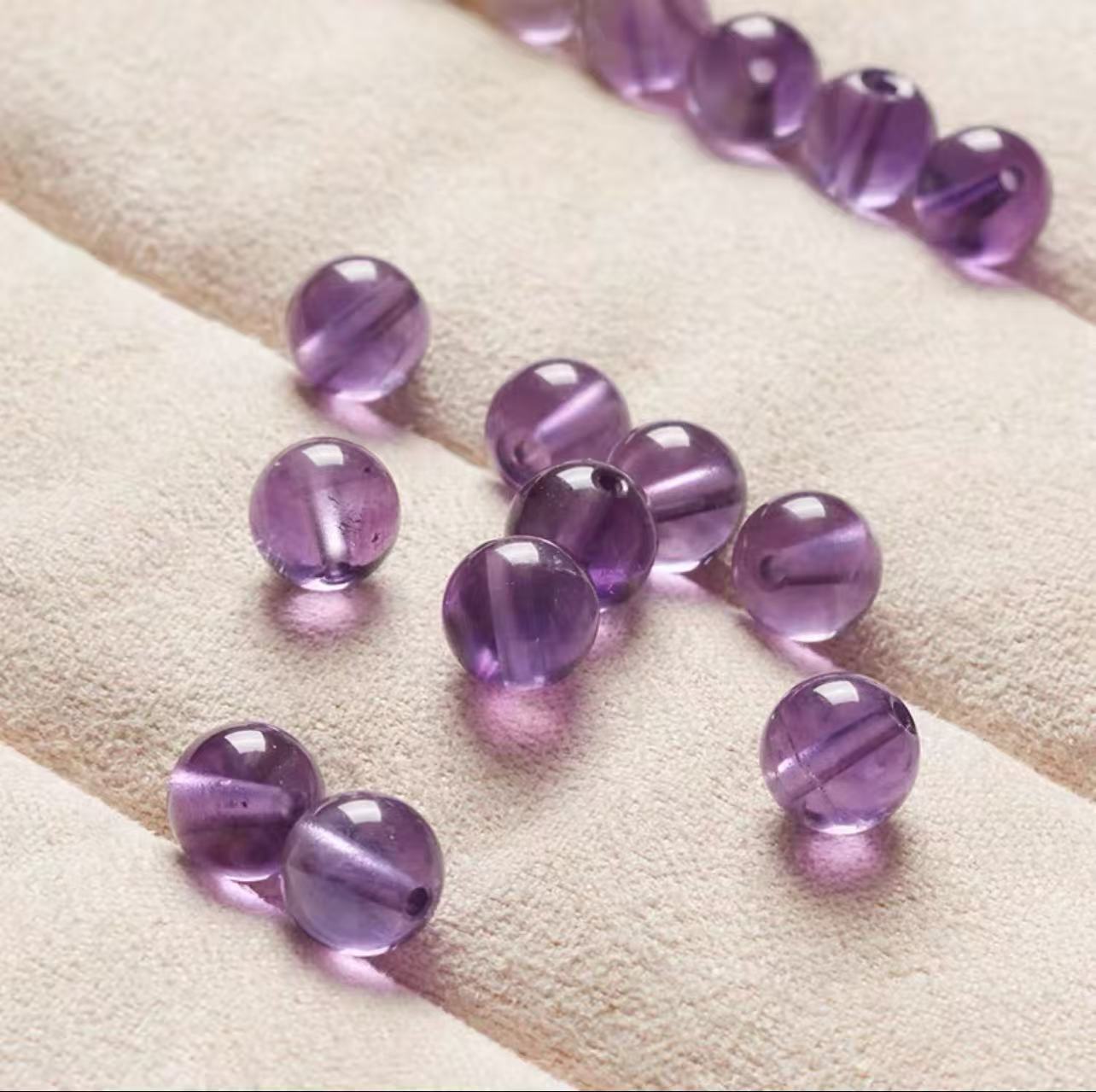 天然巴西冰透紫水晶单颗DIY串珠多样性发一
