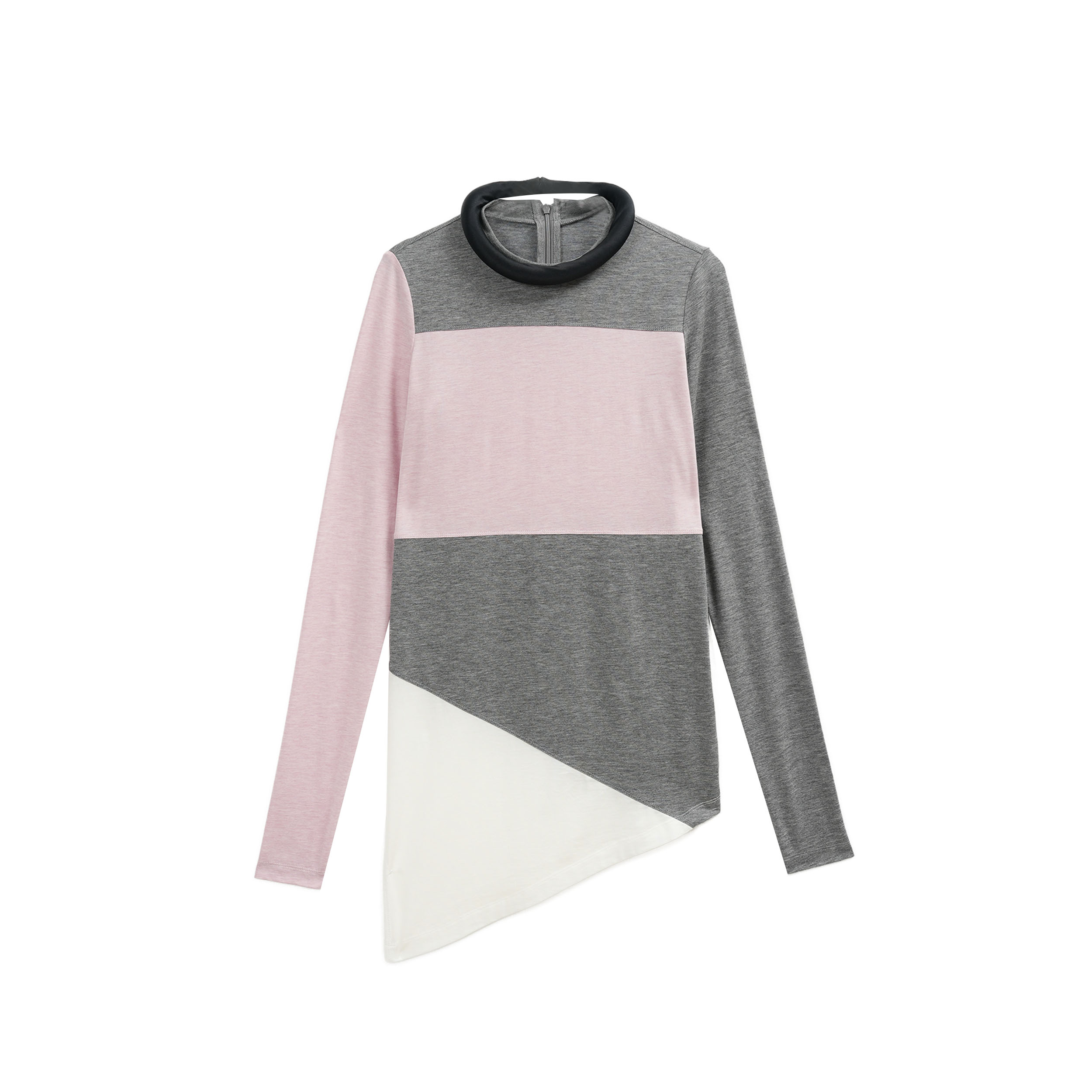 【FELOCCA】气质时尚黑色领圈撞色针织长袖圆领时髦上衣25SSY747