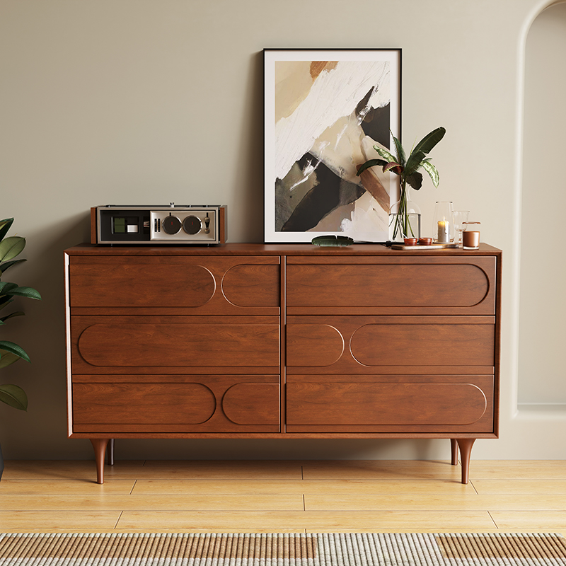 法式斗柜实木玄关柜入户边柜中古五斗柜六斗柜复古做旧多抽屉柜子